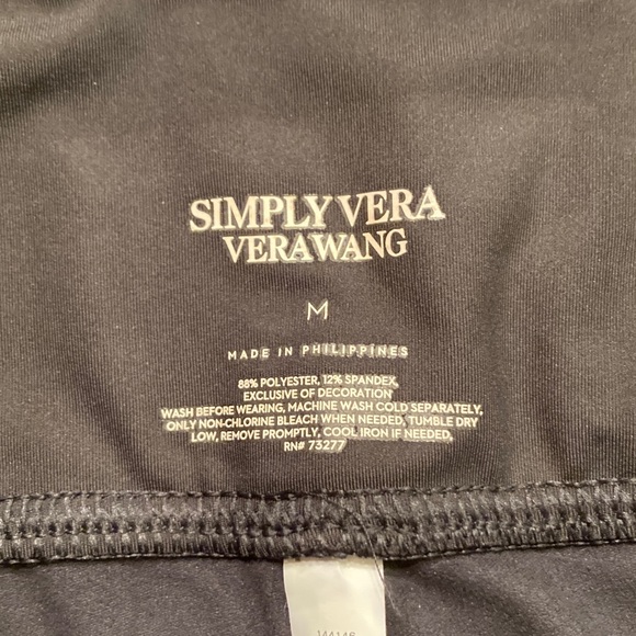 Simply Vera Vera Wang Black Leggings Women Size M Faux Suede - Picture 4 of 9